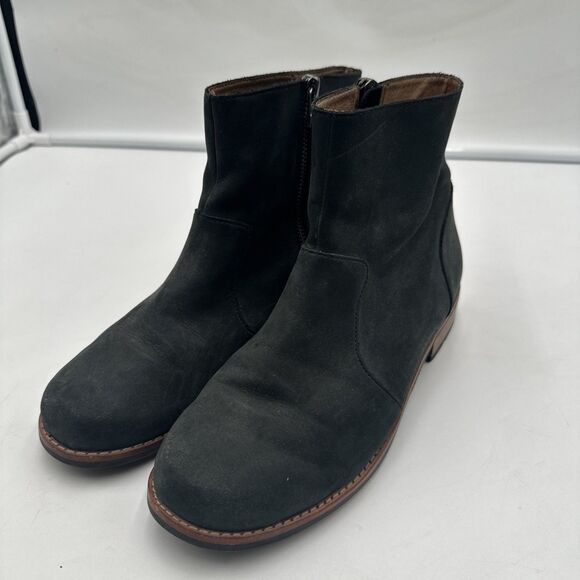 Olukai Womens Kaona II Ankle Side zip Black Leather Boots US W 8 EUR 38 - Picture 1 of 9